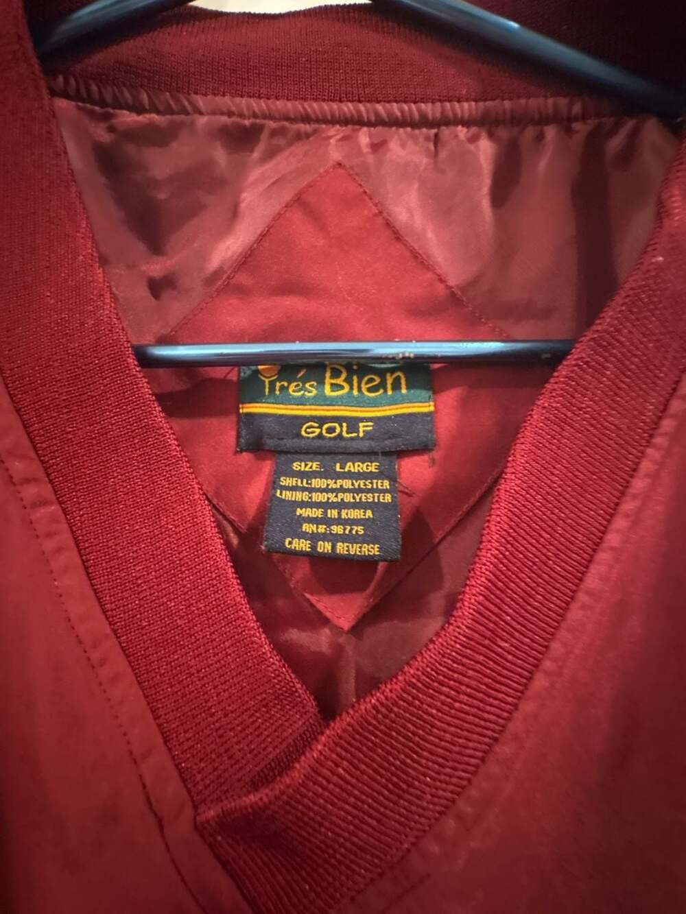 Tres Bien Golf USA Red Sleeveless Windbreaker Vest - Picture 2 of 4